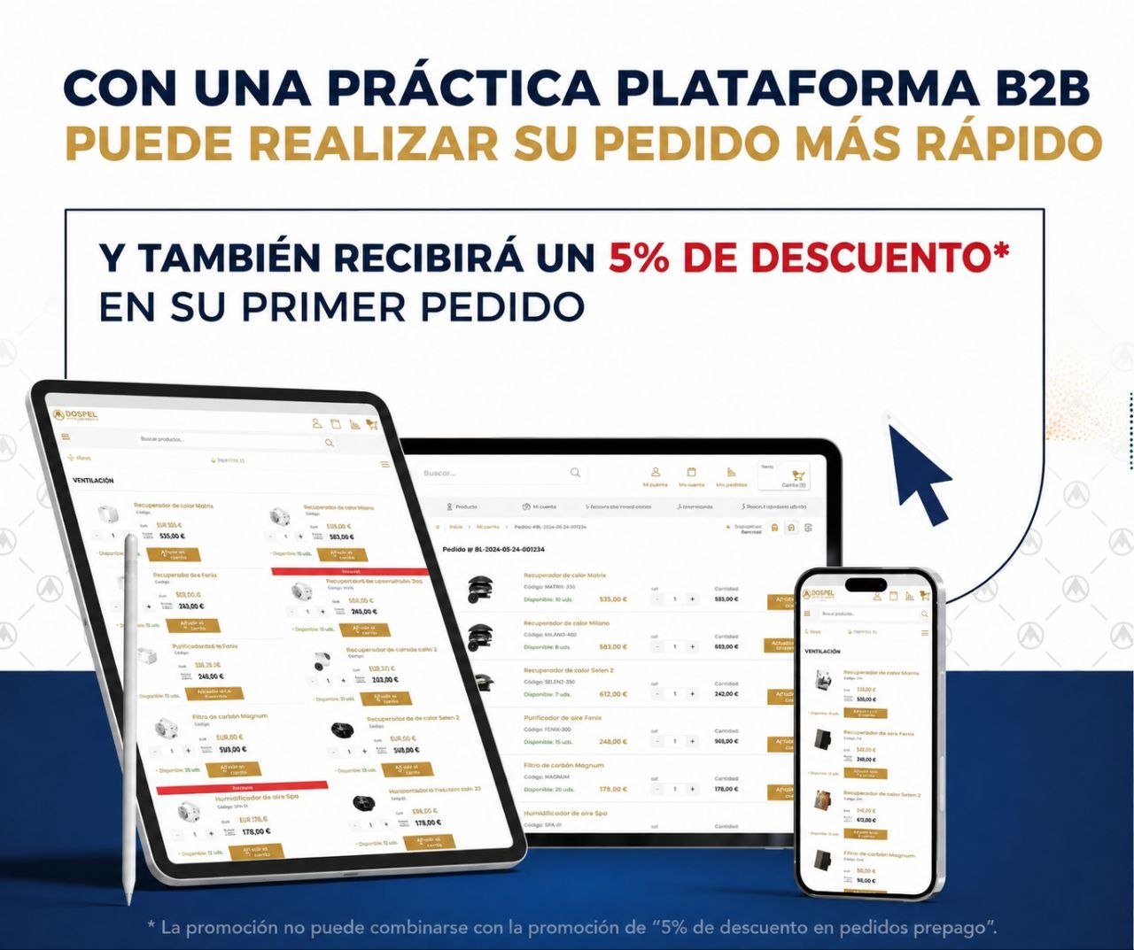 Banner pedidos plataforma B2B Dospel
